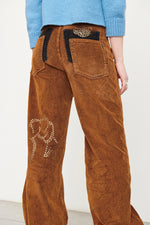 Corduroy pants with studs