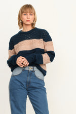 Stripped mohair sweater blue