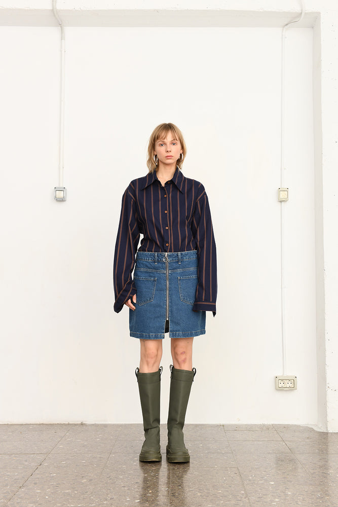 Zipped mini skirt | recycled denim – Mundaka