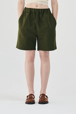 Gabardine shorts | dark olive