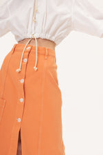 Long buttoned skirt | orange