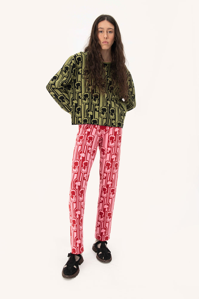 Jacquard-knitted 'champi' pants | pink